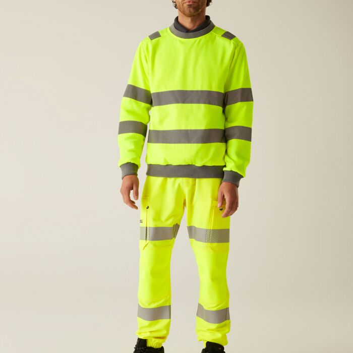 Hi-Vis Pro Contrast Crew Neck Sweatshirt Thumbnail